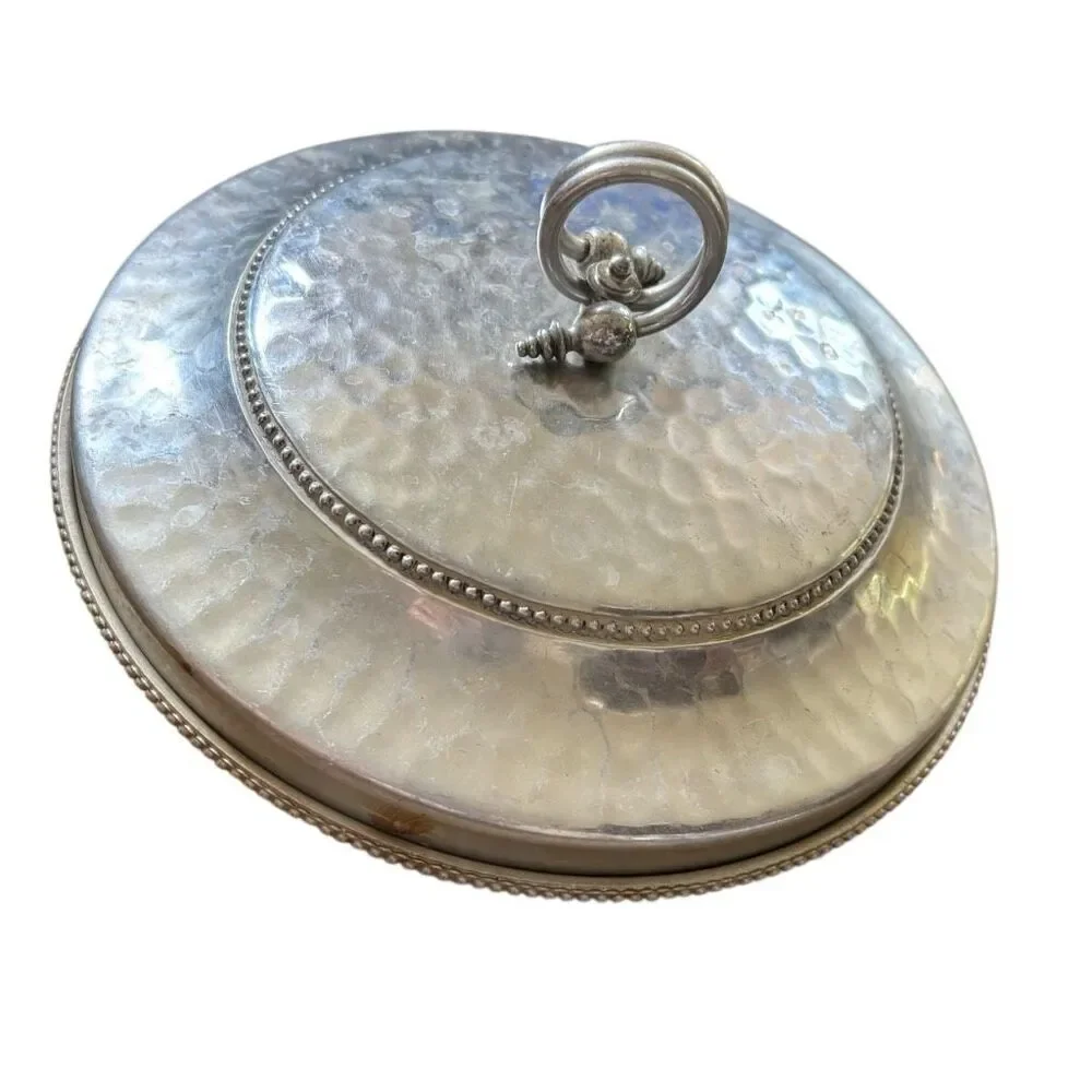 Vintage BW Buenilum Hammered Aluminum Casserole Dish Base & Lid Only No Glass